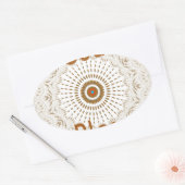 Traditionele Afrikaanse Motif Design Art Print Ovale Sticker (Envelop)