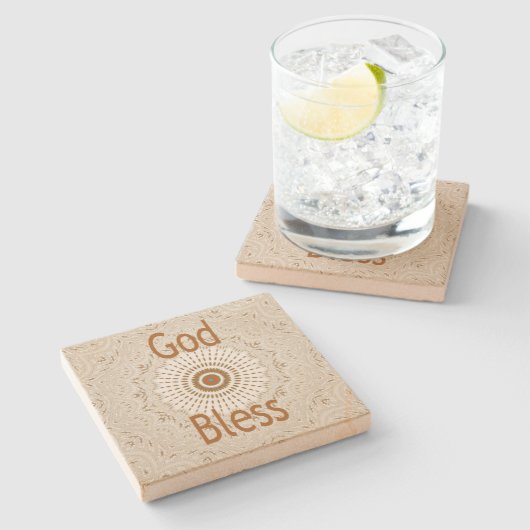 Traditionele Afrikaanse Motif Design Art Print Stenen Onderzetter (Zijkant)