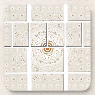 Traditionele Afrikaanse Motif Mozaïek Art Print. Drankjes Onderzetter