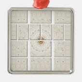 Traditionele Afrikaanse Motif Mozaïek Art Print. Metalen Ornament (Voorkant)