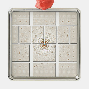 Traditionele Afrikaanse Motif Mozaïek Art Print. Metalen Ornament