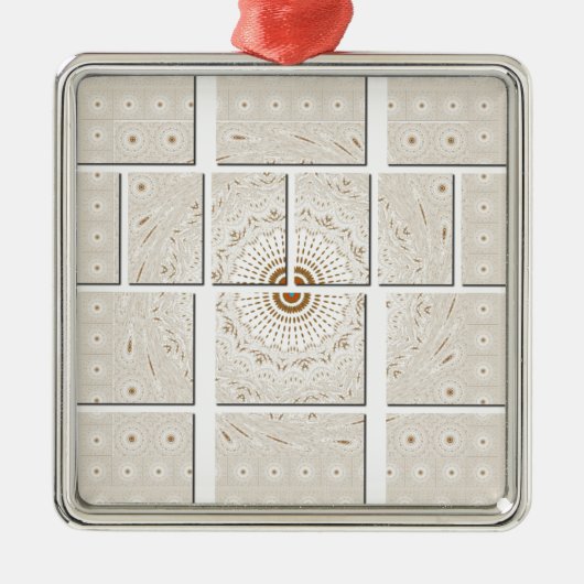 Traditionele Afrikaanse Motif Mozaïek Art Print. Metalen Ornament (Voorkant)