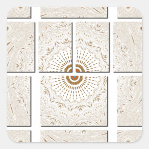 Traditionele Afrikaanse Motif Mozaïek Art Print. Vierkante Sticker