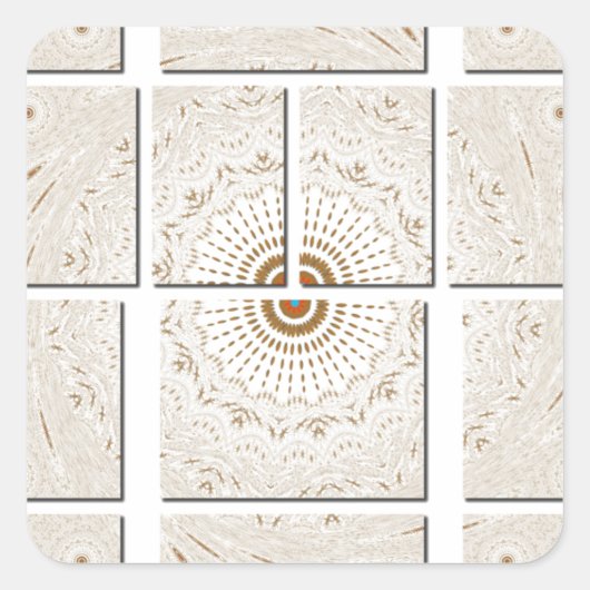 Traditionele Afrikaanse Motif Mozaïek Art Print. Vierkante Sticker (Voorkant)