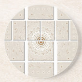 Traditionele Afrikaanse Motif Mozaïek Art Print. Zandsteen Onderzetter (Voorkant)