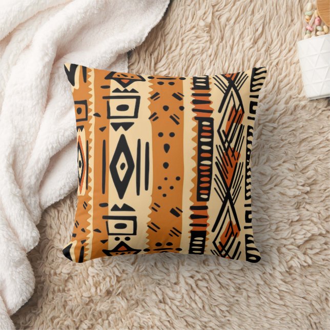 Traditionele Afrikaanse Mudcloth Print Kussen (Deken)