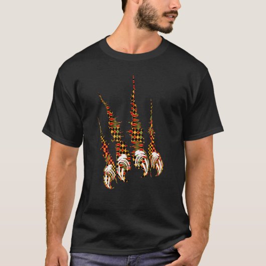 Traditionele Afrikaanse patchwork-klauwen in Dashi T-shirt (Voorkant)
