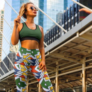 Traditionele Afrikaanse Patronen High Waisted Danc Leggings
