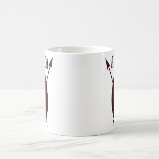 Traditionele Afrikaanse schildspeer afro kunst Koffiemok (Center)