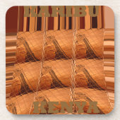 Traditionele Afrikaanse spiegel: geweven Giraffe Bier Onderzetter (Voorkant)