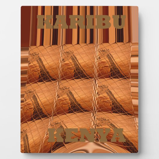 Traditionele Afrikaanse spiegel: geweven Giraffe Fotoplaat (Voorkant)