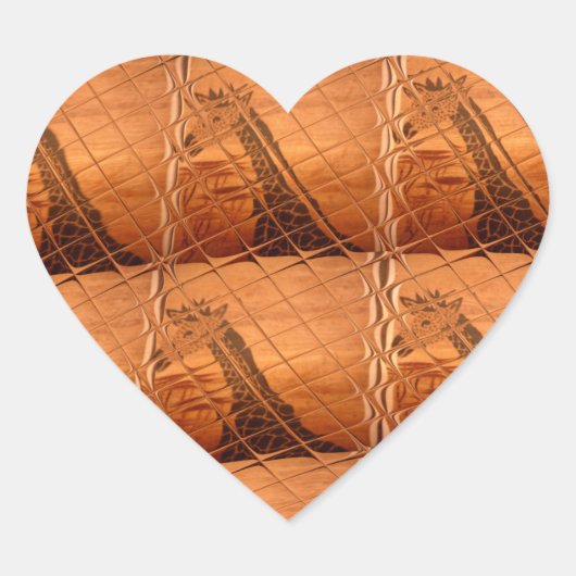 Traditionele Afrikaanse spiegel: geweven Giraffe Hart Sticker (Voorkant)