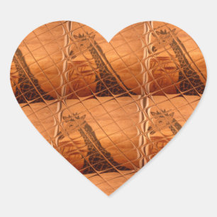 Traditionele Afrikaanse spiegel: geweven Giraffe Hart Sticker