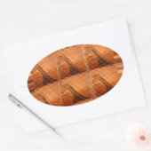 Traditionele Afrikaanse spiegel: geweven Giraffe Ovale Sticker (Envelop)