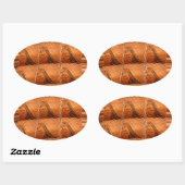 Traditionele Afrikaanse spiegel: geweven Giraffe Ovale Sticker (Vel)