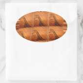 Traditionele Afrikaanse spiegel: geweven Giraffe Ovale Sticker (Tas)