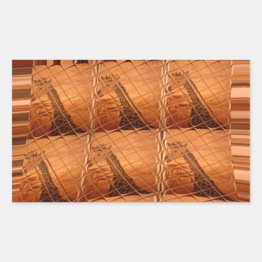 Traditionele Afrikaanse spiegel: geweven Giraffe Rechthoekige Sticker (Voorkant)
