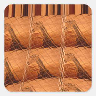 Traditionele Afrikaanse spiegel: geweven Giraffe Vierkante Sticker