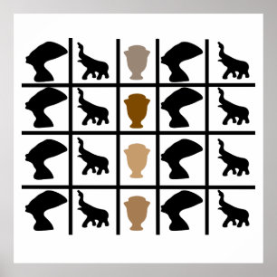 Traditionele Afrikaanse symbool- en sierkunst Poster