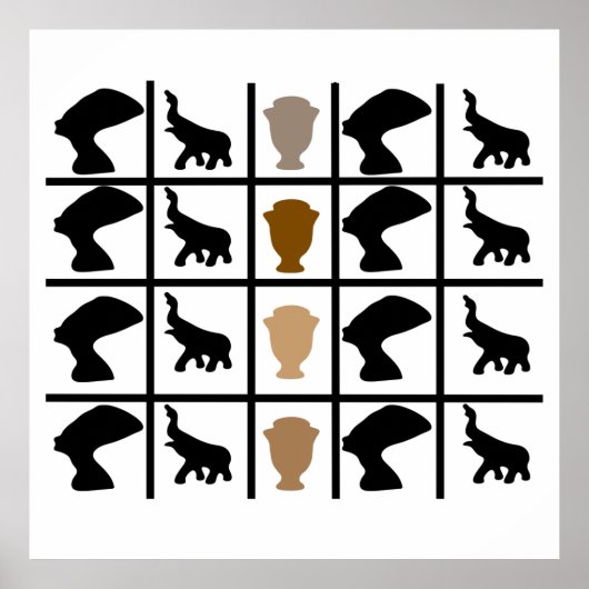 Traditionele Afrikaanse symbool- en sierkunst Poster (Voorkant)