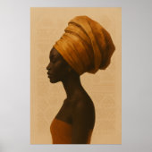 Traditionele Afrikaanse Vrouw Boho Stijl Wandkunst Poster (Voorkant)