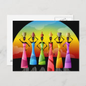 Traditionele Afrikaanse vrouwen Briefkaart (Voorkant / Achterkant)