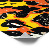 Traditionele afrikaanse weefsels en wilde dierenhu poster (Hoek)