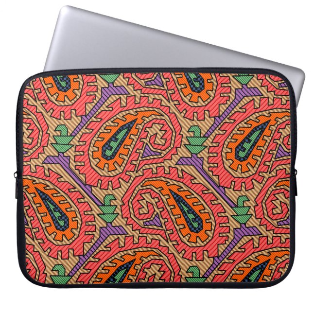 Traditionele allover Geometricalart, achtergrond,  Laptop Sleeve (Voorkant)