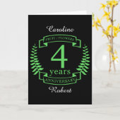 Traditionele Amerikaanse trouwdag 4 jaar Kaart (Gele Bloem)