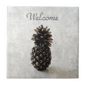Traditionele ananas Welkomstgrijs Tegeltje (Voorkant)