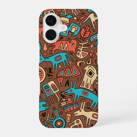 traditionele Apache Indiase kunst iPhone 16 Hoesje (Achterkant)