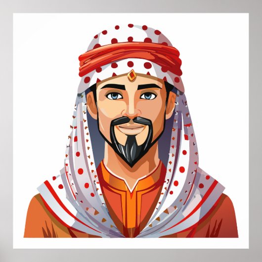 Traditionele Arabische of moslimhoed Poster (Voorkant)
