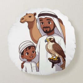 Traditionele Arabische valkenjacht Rond Kussen