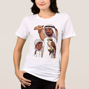 Traditionele Arabische valkenjacht Tri-Blend Shirt