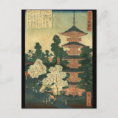 Traditionele architectuur Ukiyo-e Japanse Tempel Briefkaart (Voorkant)
