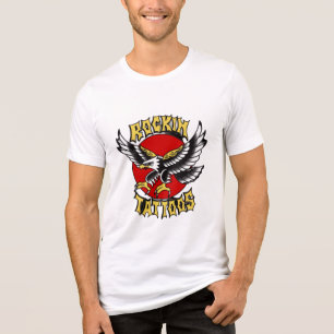 Traditionele Arend Tattoo Grafisch "Rockin Tattoos Tri-Blend Shirt
