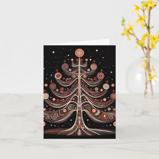 Traditionele Australische kerstkunst Kaart (Gele Bloem)