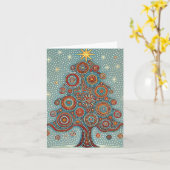 Traditionele Australische Kunst Kerstmis Kaart (Gele Bloem)