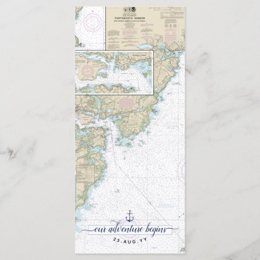 Traditionele authentieke nautische ⚓ bruiloft of e menu (Achterkant)