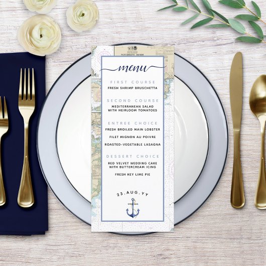 Traditionele authentieke nautische ⚓ bruiloft of e menu