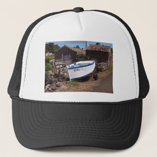 Traditionele Azorische Vissersboot Trucker Pet (Voorkant)