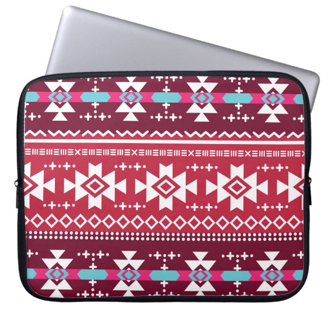 Traditionele Aztec naadloos drievoudig folkpatroon Laptop Sleeve (Voorkant)