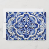 Traditionele Azulejo Tegel "Save the Date" Bruilof Kaart (Achterkant)