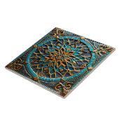 Traditionele Azure- en Oranje keramische kunst Tegeltje (Zijkant)