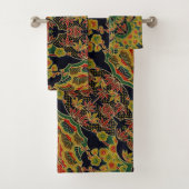 Traditionele bamboe blad Japanse pruimenbloem Bad Handdoek (Insitu)