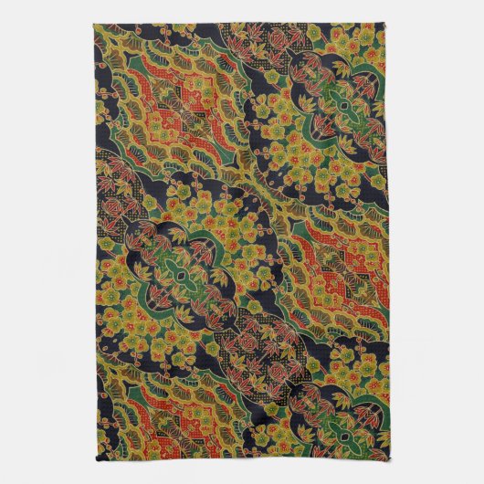 Traditionele bamboe blad Japanse pruimenbloem Theedoek (Verticaal)