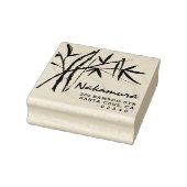Traditionele Bamboe Ink Script Naam Retouradres Rubberstempel (Stempel)