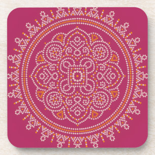 Traditionele Bandhani Mandala Bier Onderzetter