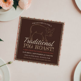 Traditionele Barbecue Pig Roast Kaart