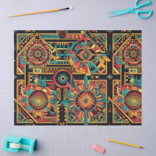 Traditionele Beige "Aztec Dream" Specialty Tissue Tissuepapier (Craft)